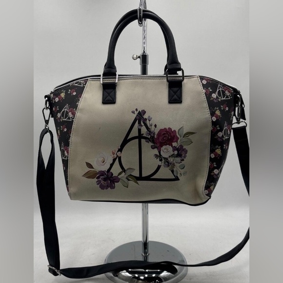 Harry Potter Floral Black and Cream Women's Bag Loungefly - Picture 1 of 3